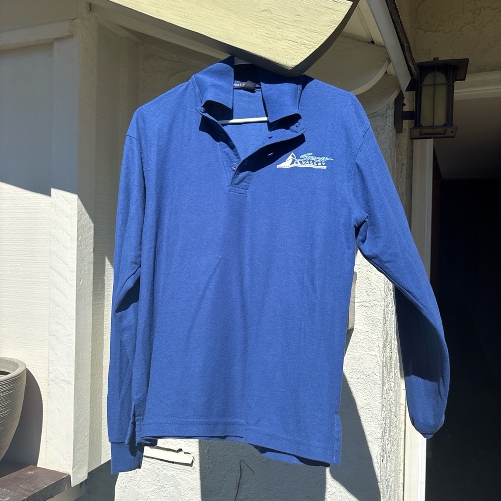 Port Authority Snow Valley Blue Polo Shirt